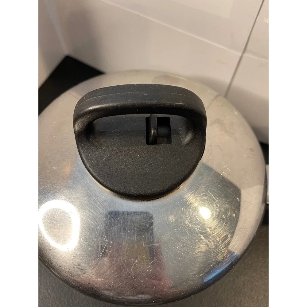 Revere Stainless Steel Saucepan with Vented Lid Silver Black Handle Kitchen Pot